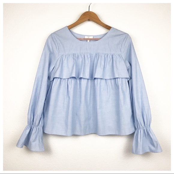 NWT Joie‎ Adotte Blouse in Maritime Chambray Size Small - Picture 4 of 12